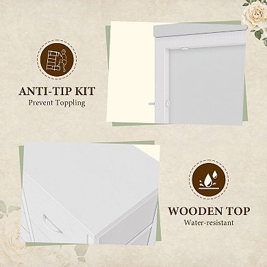 15 Drawer Fabric Dresser with Wood Tabletop Metal Frame Multi Size Storage Bins Rustic Organizer