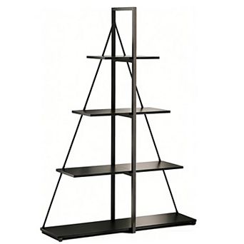 4-Shelf Ladder Bookcase - A-Shaped Storage for Home Office