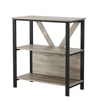 3 tier LED Bookshelf - Wood & Metal Bookcase for Multiple Rooms