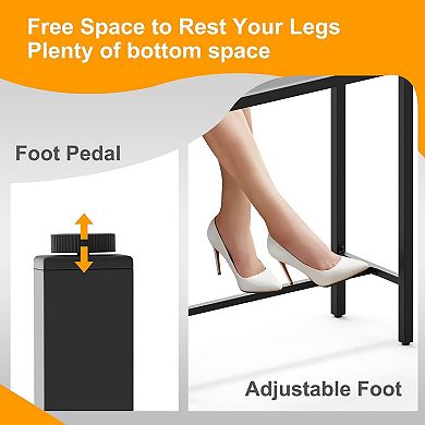 39" Rectangle Outdoor Bar Height Table with Waterproof Top for Balcony and Poolside