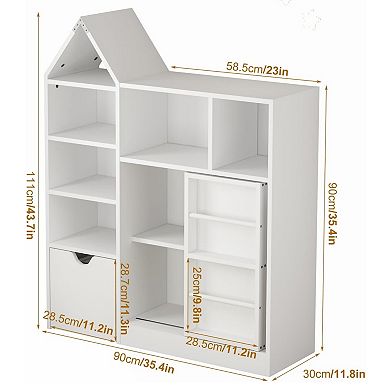 Toy & Book Organizer for Kids - Storage Bookshelf & Toy Storage
