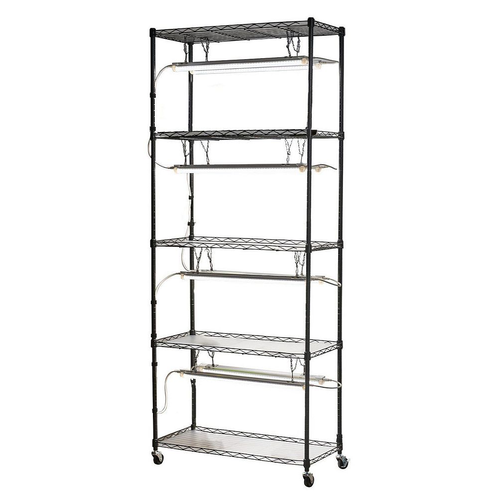 Indoor Plant Rack with Adjustable Layout and Full-Spectrum Light Bars