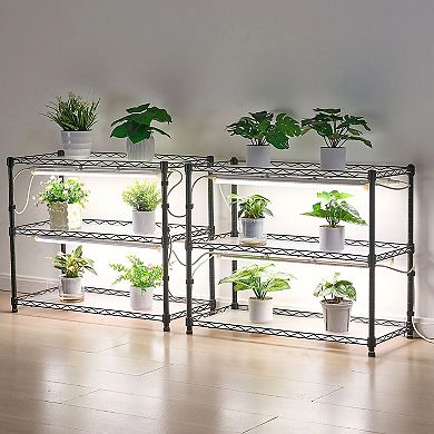 Indoor Plant Rack with Adjustable Layout and Full-Spectrum Light Bars