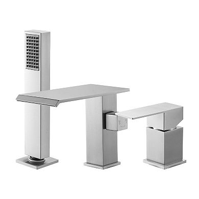Deck-Mount Roman Tub Faucet with Drip-Free Valve and Precise Temperature Control
