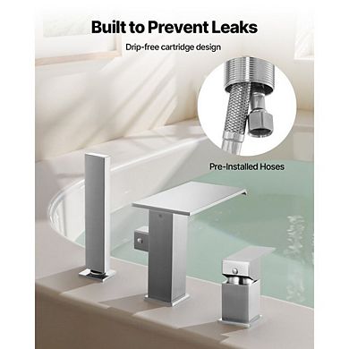 Deck-Mount Roman Tub Faucet with Drip-Free Valve and Precise Temperature Control