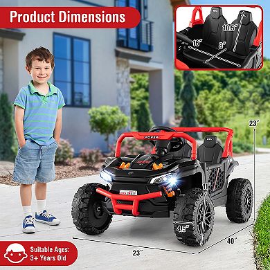 Gymax 12V Kids Ride on Truck w/Parental Remote 3 Speeds & Reverse Forward Function