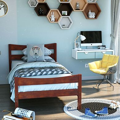 Gymax Platform Bed Frame Foundation w/Headboard &Wood Slat Support​