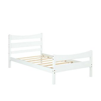 Gymax Platform Bed Frame Foundation w/Headboard &Wood Slat Support​