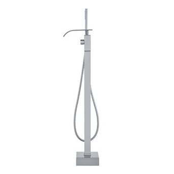 Modern Freestanding Bathtub Faucet with Handheld Shower and Ceramic Valve
