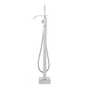 Modern Freestanding Bathtub Faucet with Handheld Shower and Ceramic Valve
