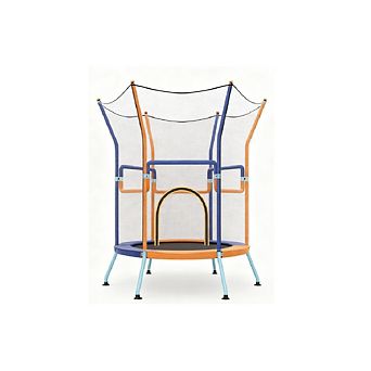 Gymax Kids Mini Trampoline w/ Higher Enclosure Net Seamless Jumping Mat Zipper Door