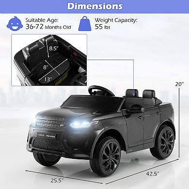 Gymax 12V Kids Ride On Car Licensed Land Rover Electric Vehicle w/ Remote Control