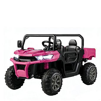 Gymax 24V Kids Ride On Dump Truck 2-Seater Electric Truck w/ Remote Control