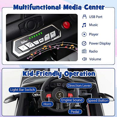 Gymax 12V Kids Ride on Car Licensed Ford Mustang Shelby GT500 w/ Remote Control