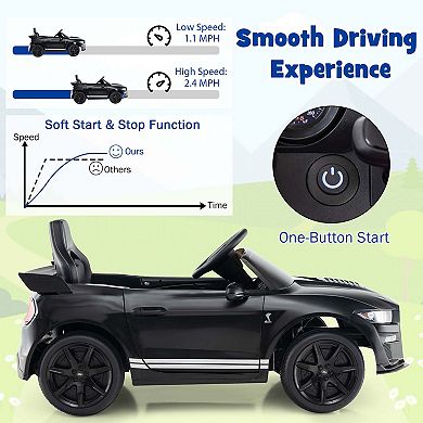 Gymax 12V Kids Ride on Car Licensed Ford Mustang Shelby GT500 w/ Remote Control