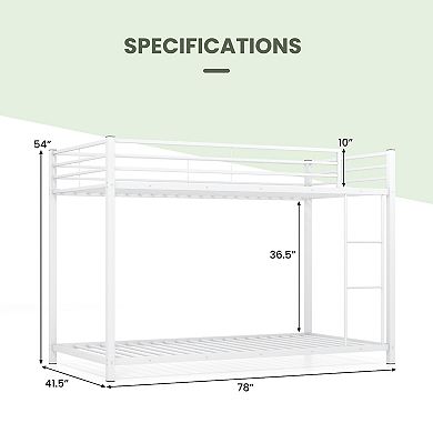 Gymax Bunk Bed Frame Platform W/Guard Rails & Side Ladder​