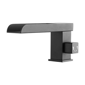 Matte Black Bathroom Tub Faucet with Drip-Free Valve and Waterfall Flow