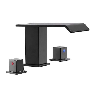 Matte Black Tub Faucet with Drip-Resistant Valve and Smooth Temperature Control