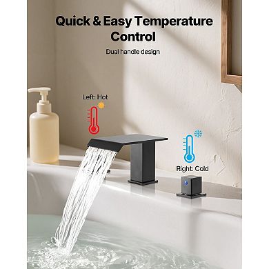 Matte Black Tub Faucet with Drip-Resistant Valve and Smooth Temperature Control