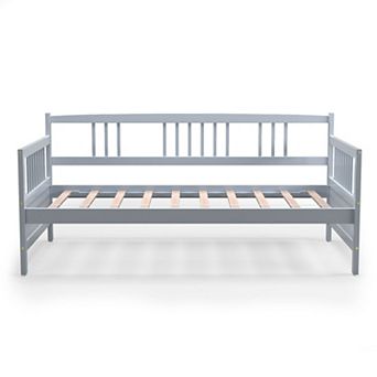 Gymax Wooden Slats Daybed Frame Support Platform W/Rails​
