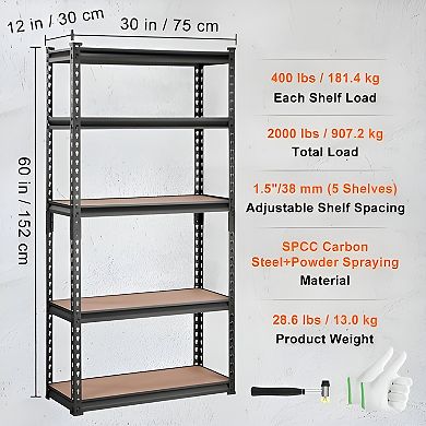 Industrial Storage Rack with Locking Shelves for Garage, Basement, or Utility Room