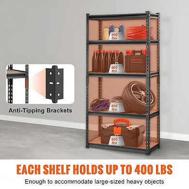 Industrial Storage Rack with Locking Shelves for Garage, Basement, or Utility Room