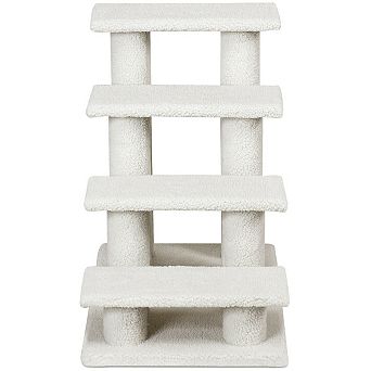 Gymax 4-Step Pet Stairs Carpeted Ladder Ramp Scratching Post Cat Tree Climber