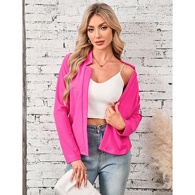 Womens' Blazer Long Sleeve Jacket Notch Collar Casual Business Elegant Work Office Coat