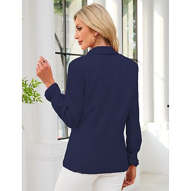 Womens Long Sleeve Blazer Business Casual Open Front Work Office Suit Jackets