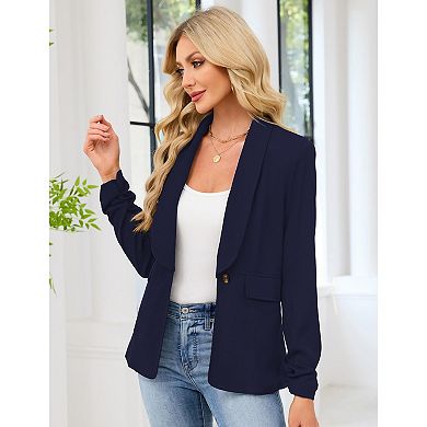Womens Long Sleeve Blazer Business Casual Open Front Work Office Suit Jackets