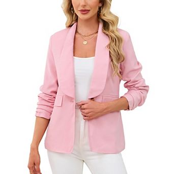 Womens Long Sleeve Blazer Business Casual Open Front Work Office Suit Jackets