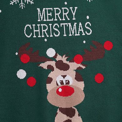 Girls Christmas Turtleneck Sweaters Kids Long Sleeve Chunky Knit Pullover Xmas Warm Funny Tops