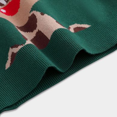 Girls Christmas Turtleneck Sweaters Kids Long Sleeve Chunky Knit Pullover Xmas Warm Funny Tops