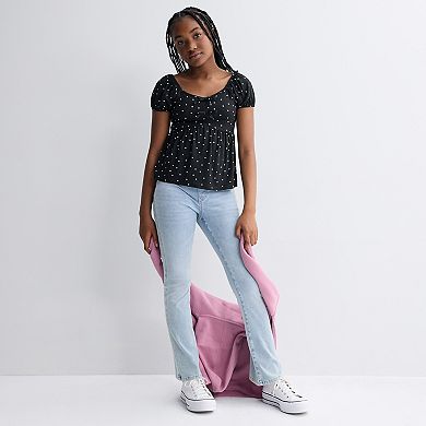 Girls 6-20 SO® Short Sleeve Babydoll Top in Regular & Plus Size