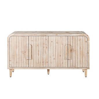 59'' Farmhouse Curved Vintage Storage Sideboard