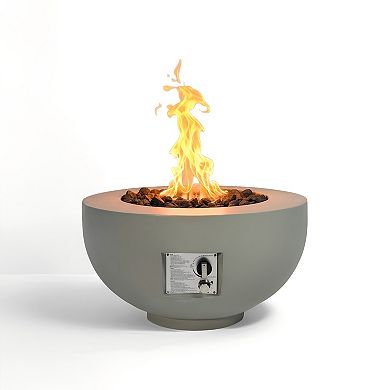 Outdoor Round 40,000 BTU Propane Fire Pit Table with Free Lava Rocks and Burner Lid