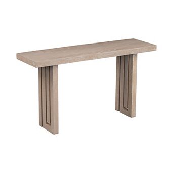 Oak Veneer Console Table with Distinctive Side Shapes