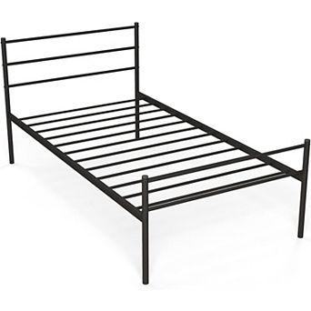 Gymax Metal Bed Frame Platform Mattress Foundation W/ Headboard​