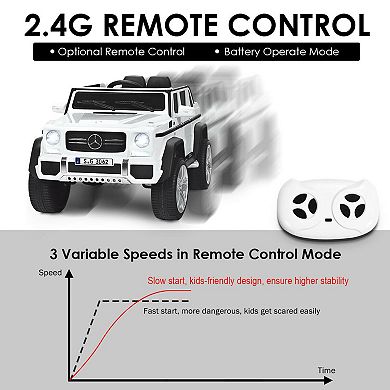 Gymax 12V Licensed Mercedes-Benz Kids Ride On Car RC Motorized Vehicles w/ Trunk