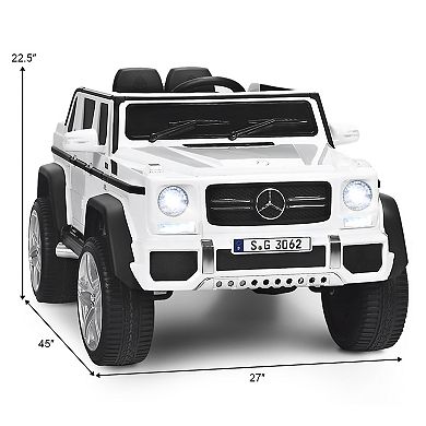 Gymax 12V Licensed Mercedes-Benz Kids Ride On Car RC Motorized Vehicles w/ Trunk