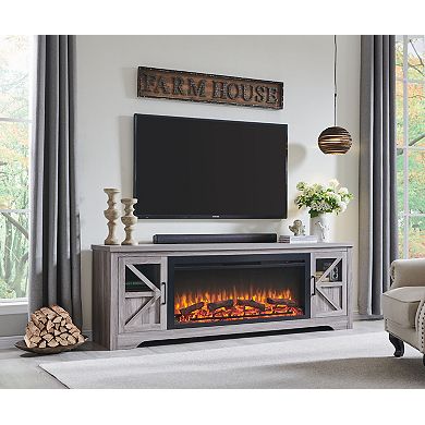 75" Fireplace TV Stand with 44" Electric Fireplace