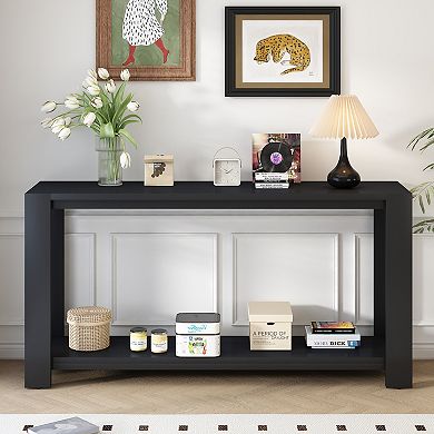 Modern Console Table with Bottom Shelf