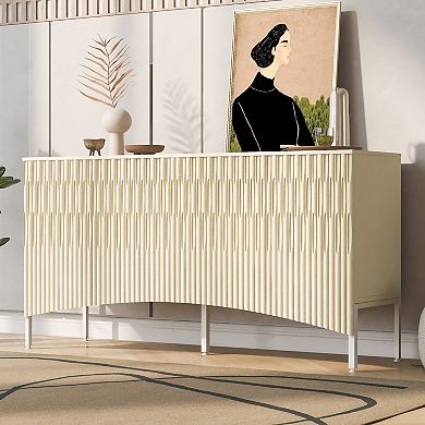 Modern Arched Groove Design Sideboard