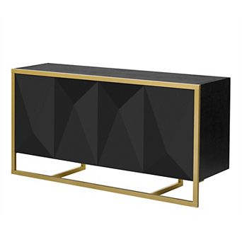 Modern 4-Door Sideboard with Unique Metal Legs