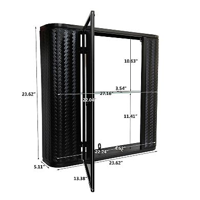 Metal Wall-Mounted Bathroom Cabinet with Mirror