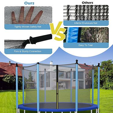 12-Foot Replacement Trampoline Safety Enclosure Net - Weather Resistant