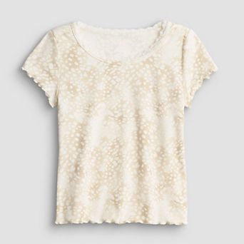 Girls 6-20 SO® Short Sleeve Lace Trim Tee in Regular & Plus Size