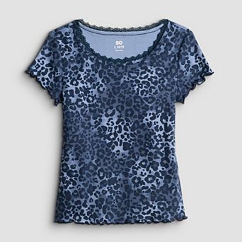 Girls 6-20 SO® Short Sleeve Lace Trim Tee in Regular & Plus Size