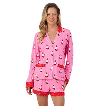 Women's Beauty Sleep Social Long Sleeve Pajama Top & Pajama Shorts Set
