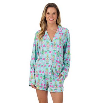Women's Beauty Sleep Social Long Sleeve Pajama Top & Pajama Shorts Set